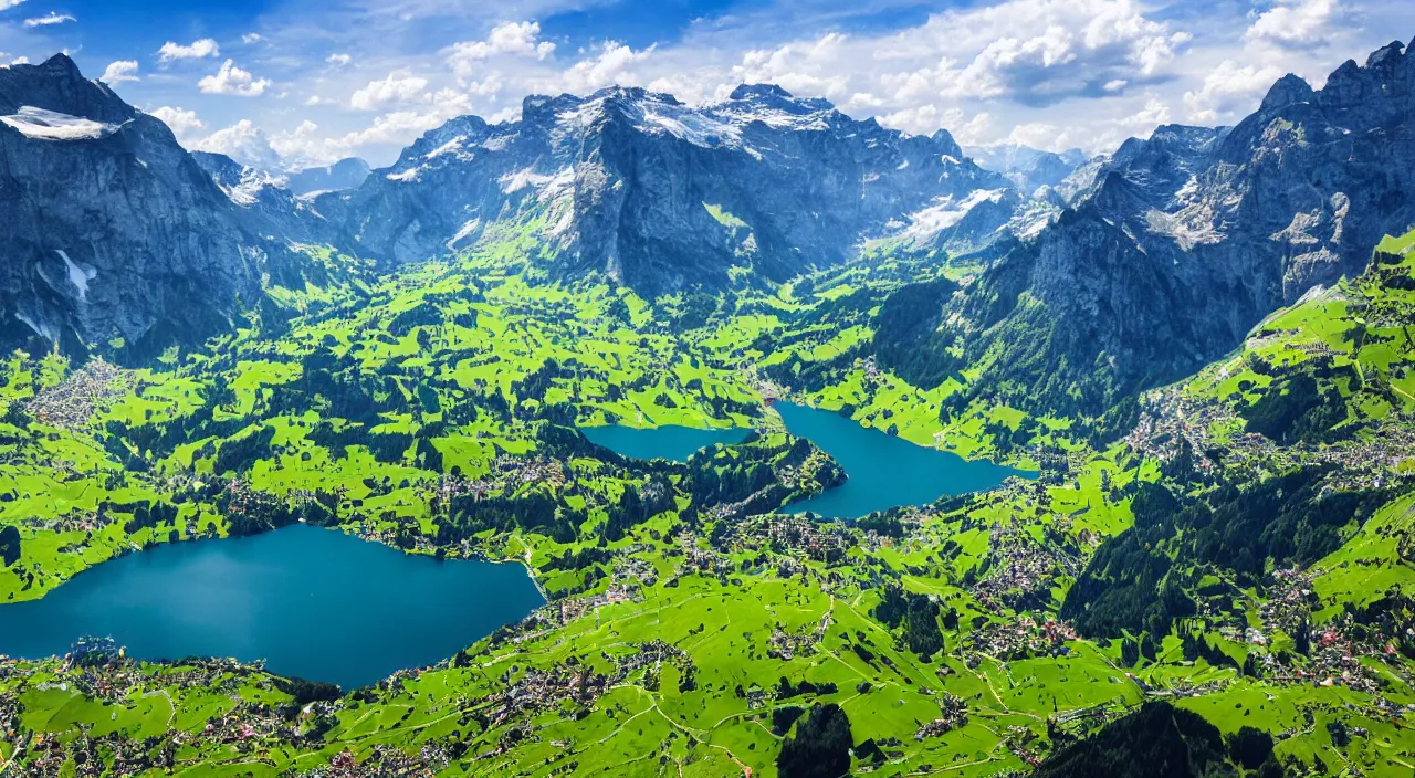 Image similar to majestic mountain landscape of switzerland, high definition, high detail, 8k, photorealistic,