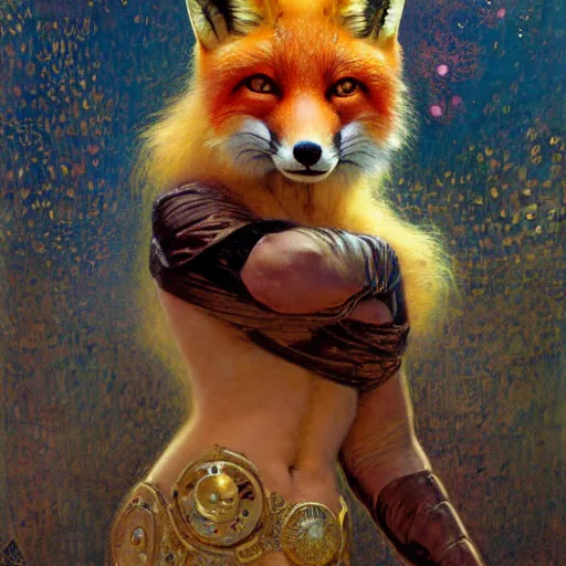 Prompt: portrait of a female fox in suit. shadowrun furaffiniy cyberpunk fantasy highly detailed painting by gaston bussiere craig mullins jc leyendecker gustav klimt artgerm greg rutkowski john berkey, bergey, craig mullins, ruan jia, raymond swanland, jeremy mann, tom lovell, alex malveda