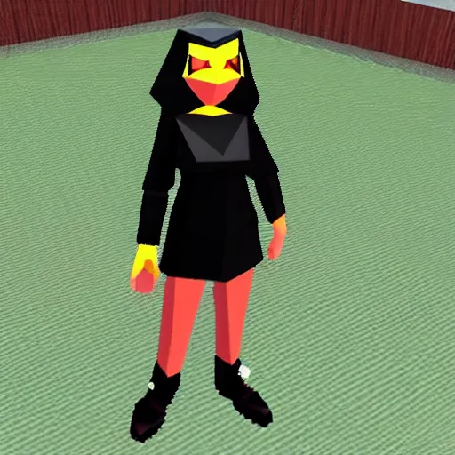 Prompt: low - poly sabrina spellman in a nintendo 6 4 game