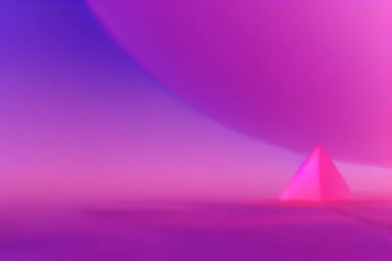 Prompt: purple diamond hovering in pink clouds, turquoise horizon, smooth gradients, octane render, 8 k, volumetric lightning