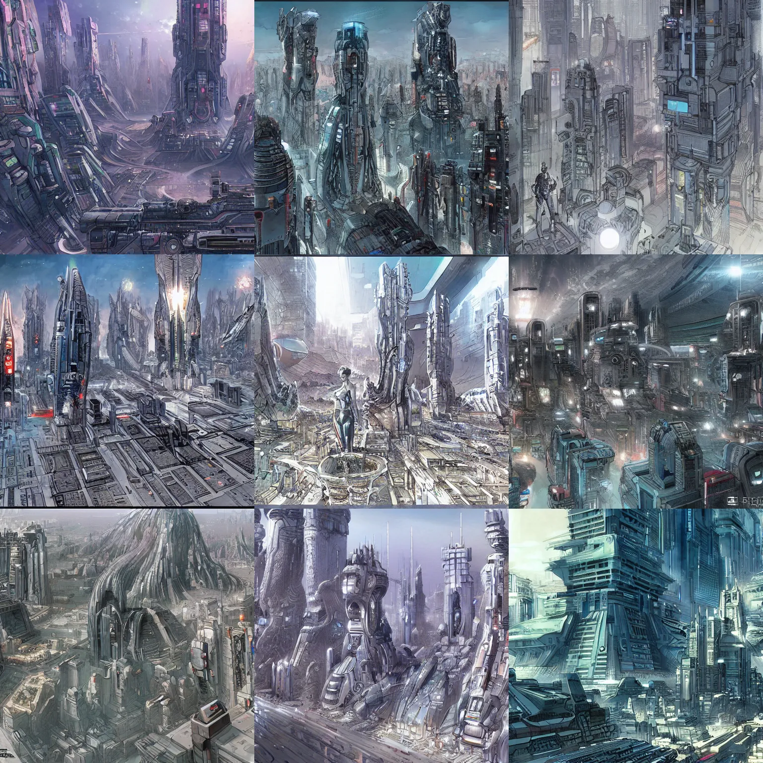 Prompt: a scifi city by jung - gi - kim,