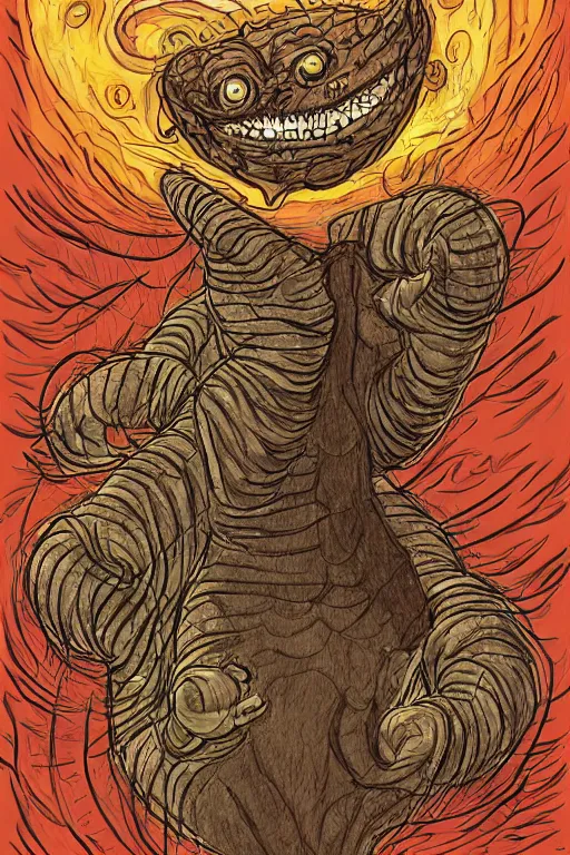 Prompt: eldritch horror celestial garfield monster illustration by rojom