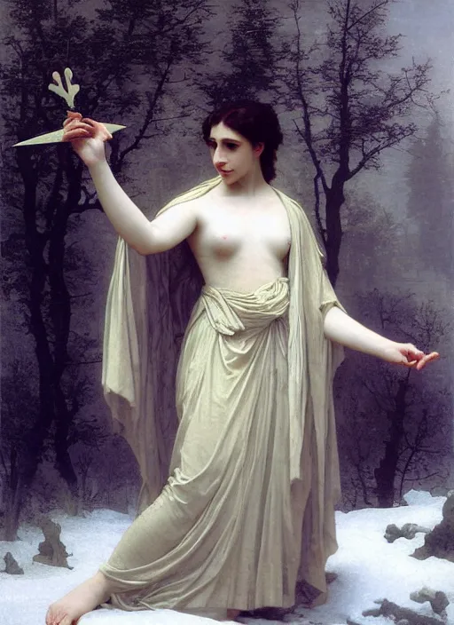 Image similar to a mage casting a frost spell by william - adolphe bouguereau