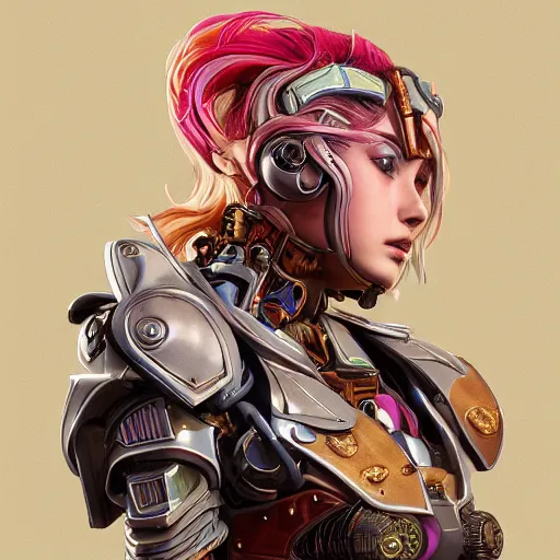 Image similar to studio portrait of lawful good colorful female holy mecha paladin absurdly beautiful, elegant, young sensual graceful woman, ultrafine hyperrealistic detailed face illustration by kim jung gi, irakli nadar, intricate linework, sharp focus, bright colors, matte, octopath traveler, final fantasy, unreal engine highly rendered, global illumination, radiant light, intricate environment