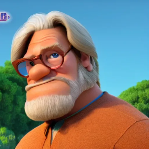 Image similar to jeff bridges as a pixar disney character from up ( 2 0 0 9 ), unreal engine, octane render, 3 d render, photorealistic