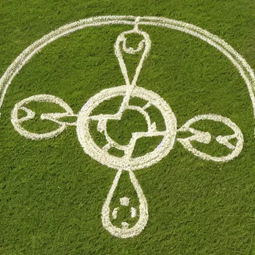 Image similar to crop circle in the shape of a cat