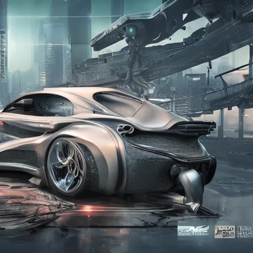 Image similar to car : motherboard forms designed by zaha hadid, a bit of graffiti forms sci-fi futuristic ultra realistic photography, keyshot render, octane render, unreal engine 5 render, high oiled liquid glossy specularity reflections, ultra detailed, golden hour, dramatic lighting 4k, 8k, 16k in the style ofblade runner 2049 Cyberpunk 2077 ghost in the shell thor 2 marvel film : tilt shift: sharp focus