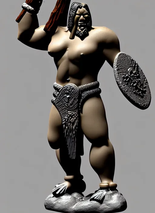 Prompt: titan forge barbarian, stl fantasy miniature, 3 d render
