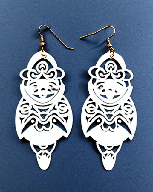 Image similar to beardsley, 2 d lasercut earrings,