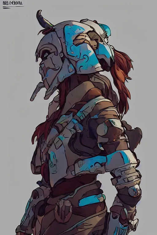 Image similar to combination suit armor aloy horizon forbidden west horizon zero dawn robot ninja mask helmet backpack tribal, art gta 5 comics, official fanart behance hd artstation by jesper ejsing, by rhads, makoto shinkai and lois van baarle, ilya kuvshinov, ossdraws radiating a glowing aura cgi rtx 2 0 2 2