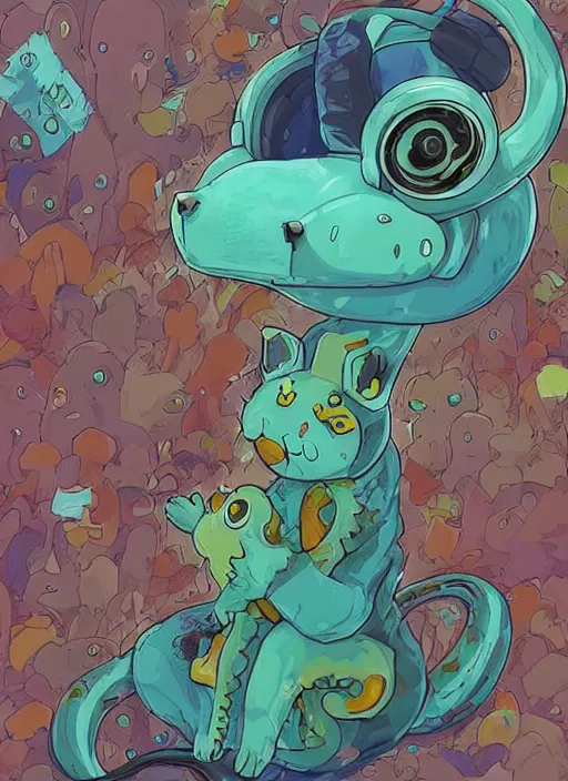 Prompt: cat seahorse fursona wearing headphones, autistic bisexual graphic designer and musician, attractive androgynous fluffy humanoid character design, sharp focus, weirdcore voidpunk digital art by artgerm, akihiko yoshida, louis wain, simon stalenhag, wlop, noah bradley, furaffinity, aftereffects, artstation hd, trending on deviantart