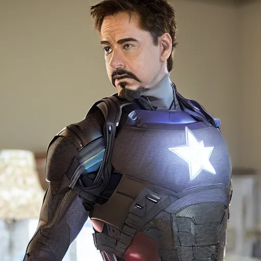 Prompt: Film still of Tim cruise as Tony stark, avengers, Canon EOS R3, f/1.4, ISO 200, 1/160s, 8K, RAW, unedited, symmetrical balance, in-frame