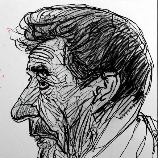 Image similar to a realistic yet scraggly portrait sketch of the side profile of a stern and sophisticated the spy, trending on artstation, intricate details, in the style of frank auerbach, in the style of sergio aragones, in the style of martin ansin, in the style of david aja, in the style of mattias adolfsson