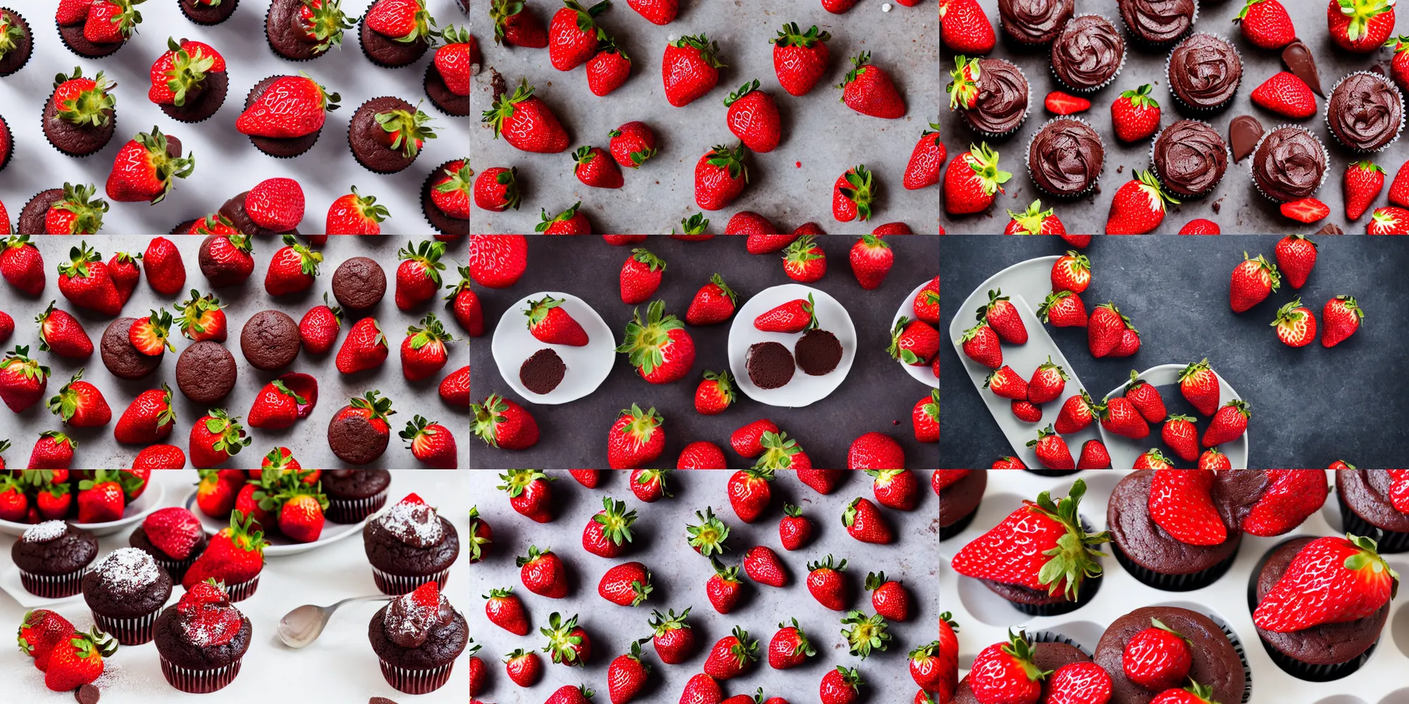Professional Food Photography Of Chocolate Cupcakes Stable Diffusion 