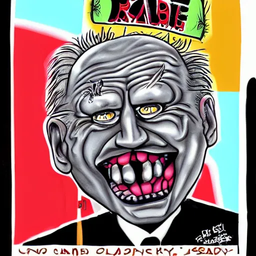 Image similar to freaky portrait of Joe Biden as Rat Fink by Ed 'Big Daddy' Roth