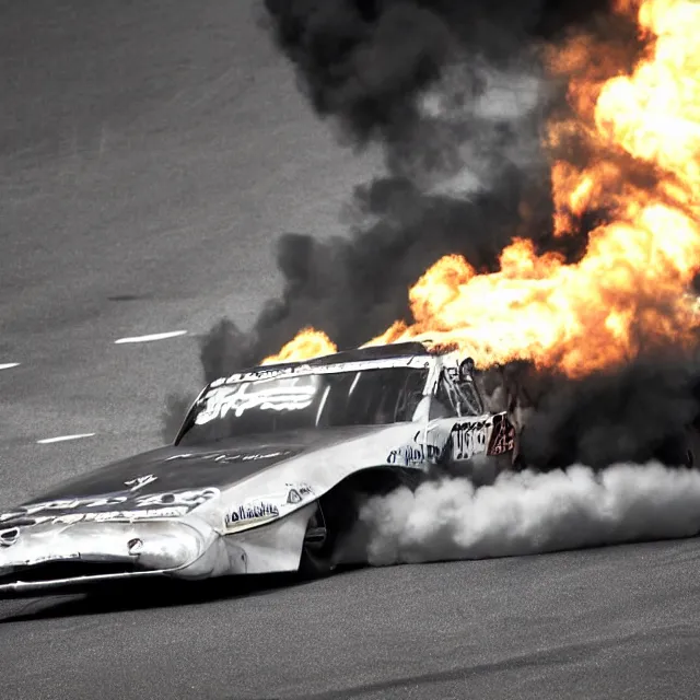 Image similar to nhra, drag strip, drag car, dirt explosion, smoke explosion, rolling car photograph, furry fandom, photorealistic,