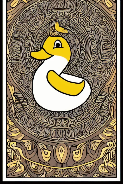 Image similar to a vector illustration of a duck goddess