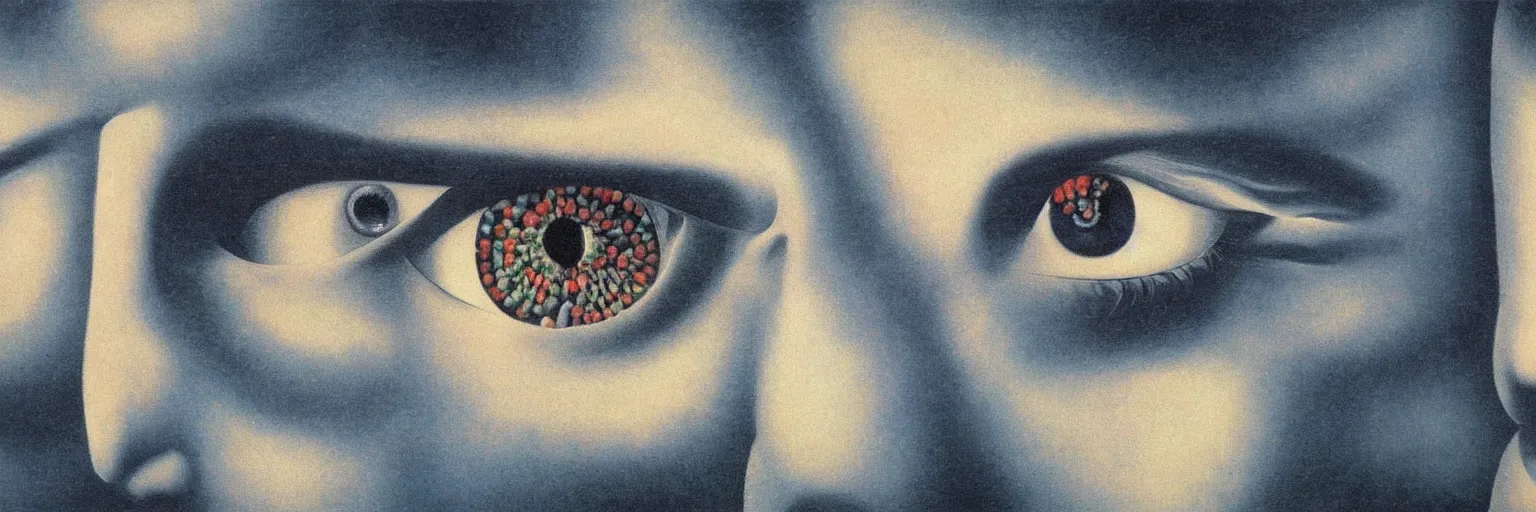 Prompt: eye painting magritte