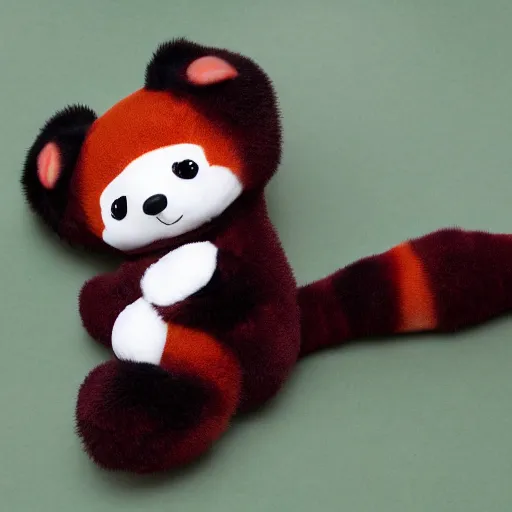 Prompt: a red-panda plushie