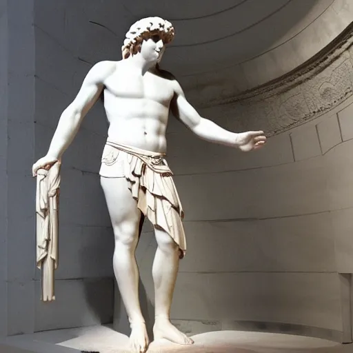 Image similar to Photo of a Greek Statue of Antinous making high quality rips on FL Studio