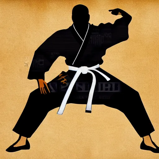 Image similar to martial arts master in the style of google, digital art