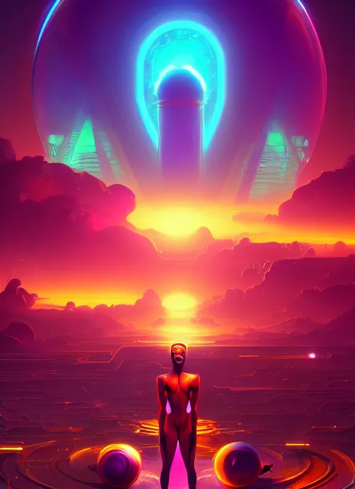 Prompt: an ad fo thoth, in the year 2 0 7 0. afrofuturism synthwave matte painting concept art, beautifully backlit, swirly vibrant color lines, vivid tones, cinematic aesthetic octane render, 8 k hd resolution, by rhads, james jean, ross tran and artgerm