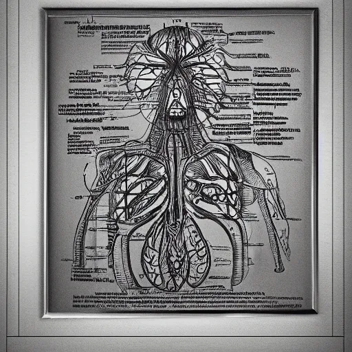 Prompt: anatomical diagram of god's blueprints, schematic, technical diagram, black paper, exceedingly insanely intricate, davinci, circuits, infographic, blueprint, illuminated manuscript, hand drawn, sketch