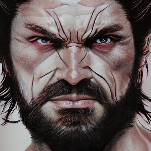 Image similar to billy butcher as wolverine, very detailed face, masterpiece portrait,