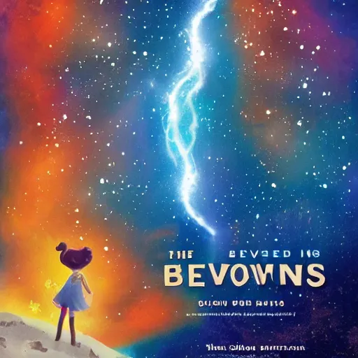 Prompt: the heavens in between poster art, animated movie