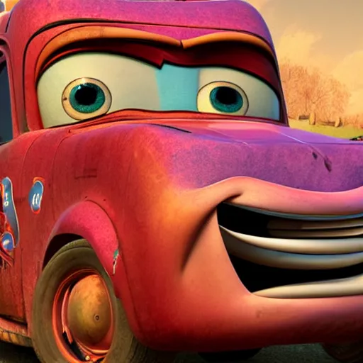 Image similar to mater from cars, human being, portrait, 4 k