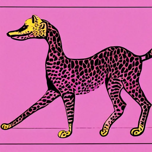 Image similar to illustration of pink panter walking