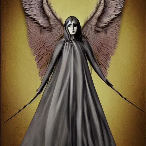 Image similar to angel of death, digital art
