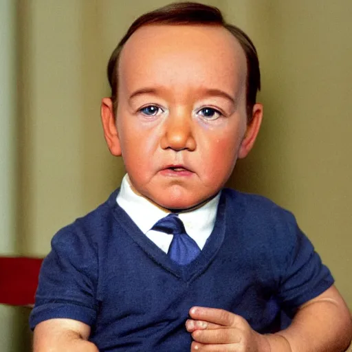 Image similar to toddler kevin spacey cannot be trusted