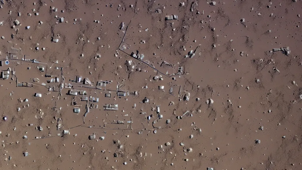 Prompt: high quality photograph of a suburban neighborhood on mars with lots of houses