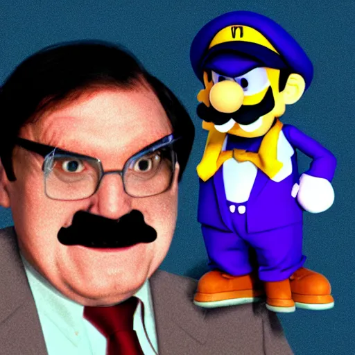 Image similar to president waluigi with vice - president wario, real, photograph, photo, color