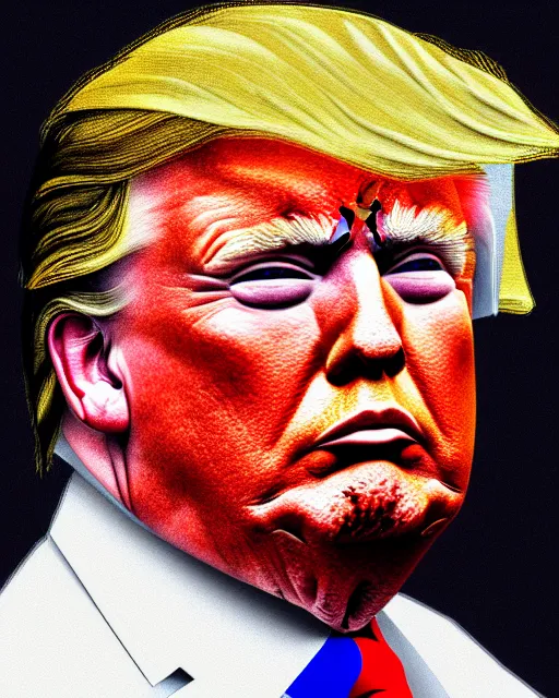 Image similar to portrait of donald trump sweating profusely, by monet, ultra detailed, trending on artstation,