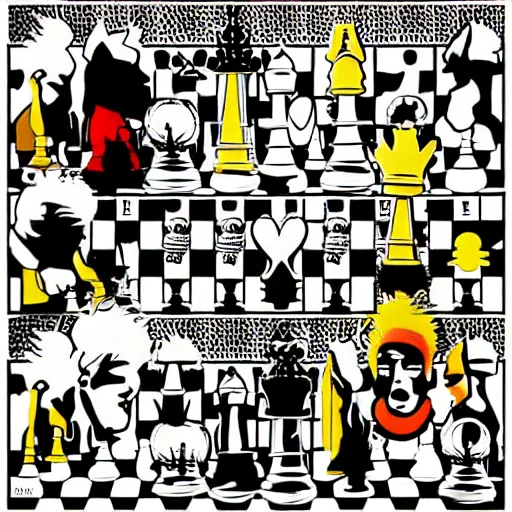 Prompt: chess punk, pop art