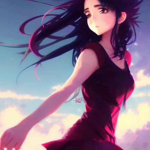 Prompt: jennifer connelly as a beautiful anime girl by wlop and greg rutkowski