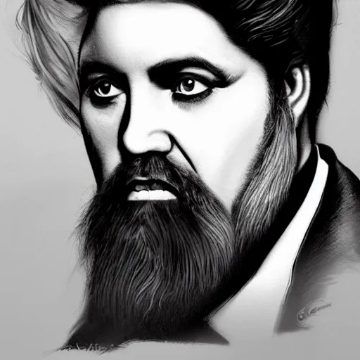 Prompt: dumbledore with elvis presley hair, trending on artstation, hyperrealistic, ultra detailed