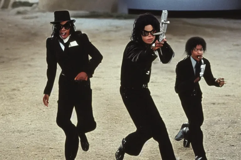 Image similar to michael jackson as agent m with straight fringe hair inside the men in black iii