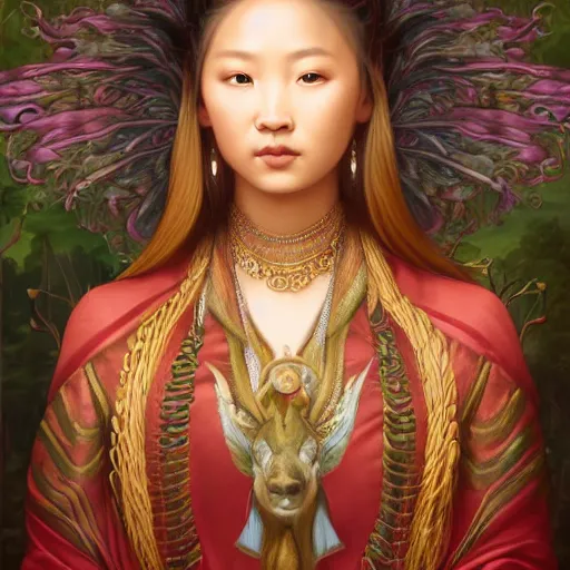 Image similar to a stunning portrait of yakut by Evelyn De Morgan and Ross Tran, rossdraws, fresco