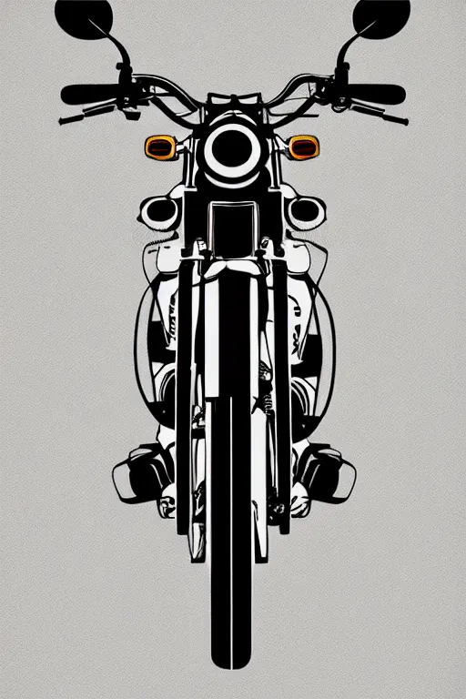 Image similar to minimalist boho style art of a motorbike, illustration, vector art