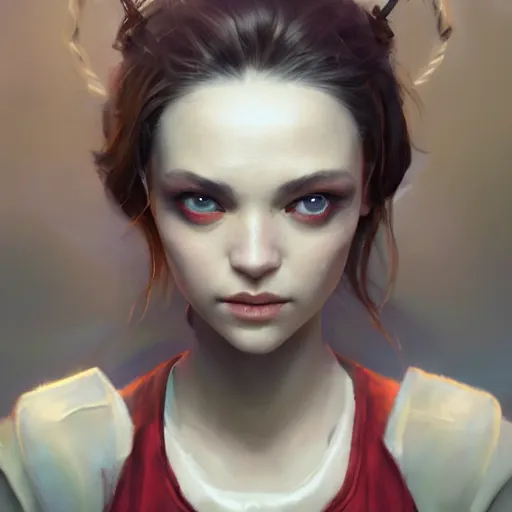 Image similar to a beautiful portrait of huggy wuggy from poppy playtime video game, oil painting, Greg Rutkowski, Charlie Bowater, video game art, unreal 5, DAZ, hyperrealistic, octane render, RPG portrait, dynamic lighting, fantasy art, beautiful face