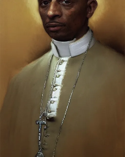 Prompt: highly detailed portait of late pope st. 2 1 savage by craig mullins and frank cadogan cowper and george clausen