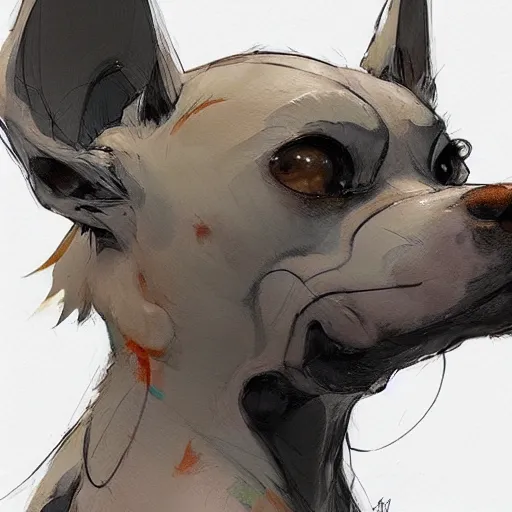 Image similar to concept art of anthropomorphized canine, highly detailed painting by dustin nguyen, akihiko yoshida, greg tocchini, 4 k, trending on artstation, 8 k