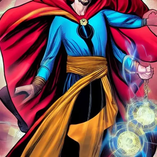 Prompt: doctor strange wearing female clothes