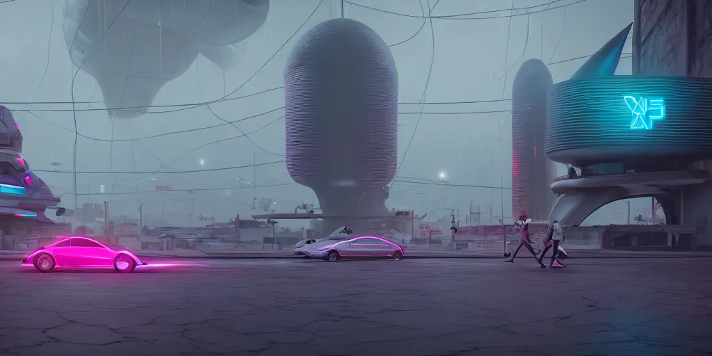 Prompt: a futuristic traditional mexican colony, no people on the streets, blade runner 2 0 4 9 city architecture, cyberpunk mexican futuristic colonial architecture, spacex starship rocket launch site, environmental lighting, stormy weather, ray tracing, people walking on street, amazing view, highly detailed, heavy traffic, neon shops, octane render, unreal engine 5, 4 k