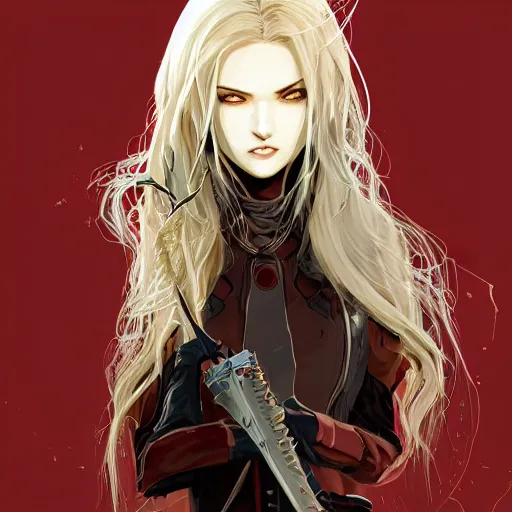 AI Art: Running Vampire Hunter Girl by @MT