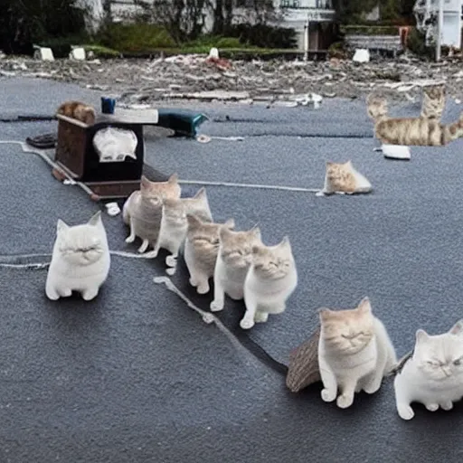 Image similar to A tsunami made out of cats