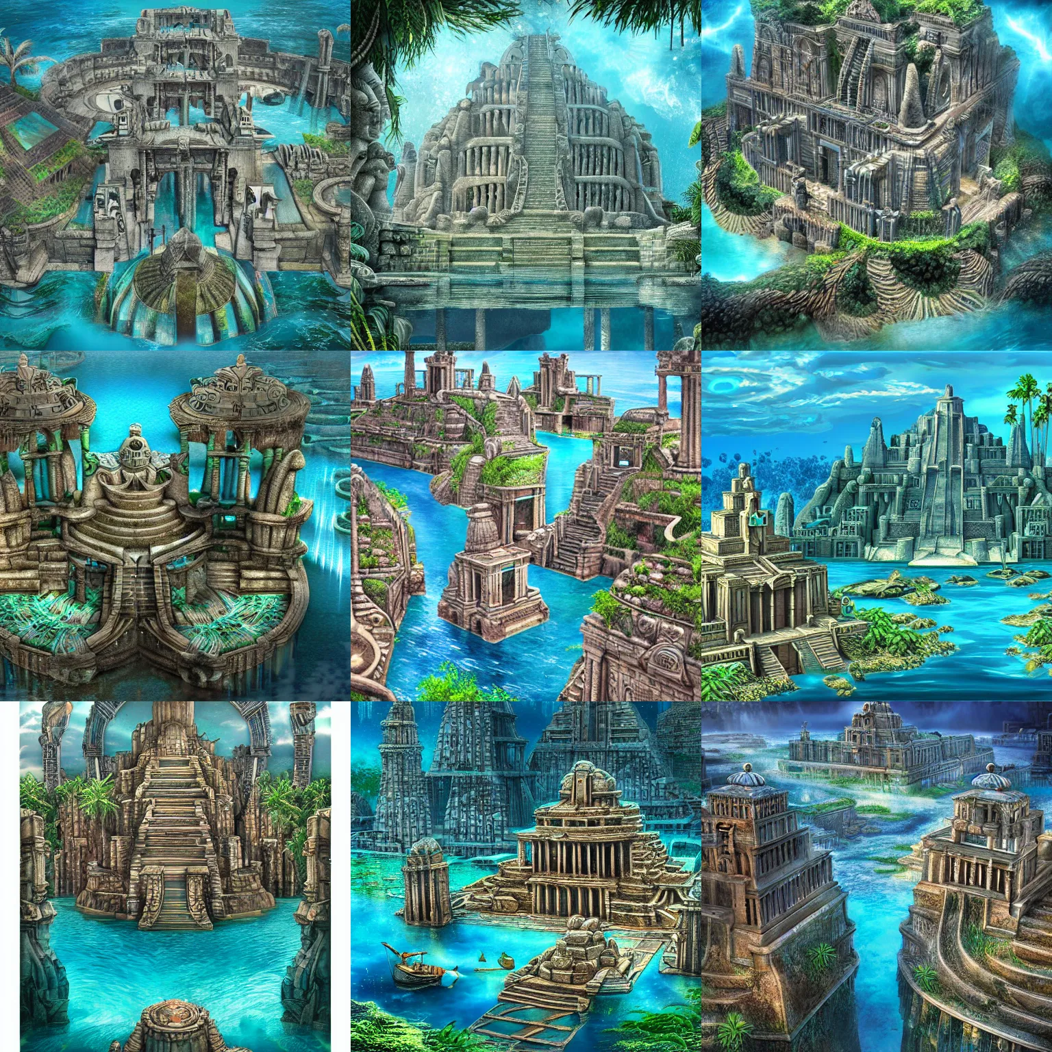 Prompt: the lost city of atlantis,digital art,detailed,ultra realistic